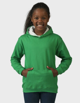 Felpa Bambino cappuccio bicolore verde