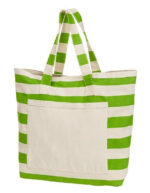 Borsa personalizzata mare in cotone a righe verde
