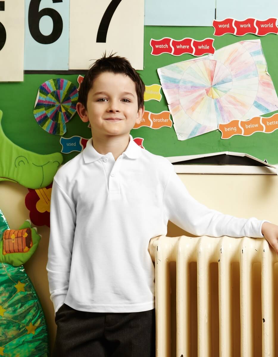 Fruit of the loom polo bambino maniche lunghe