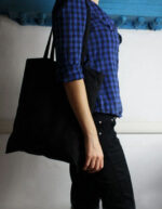 Personalizza classica borsina di cotone colore nero