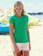 T-shirt donna fruit of the loom verde prato da personalizzare
