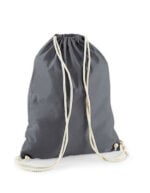 Sacca gym cotone personalizzata zaino grigio