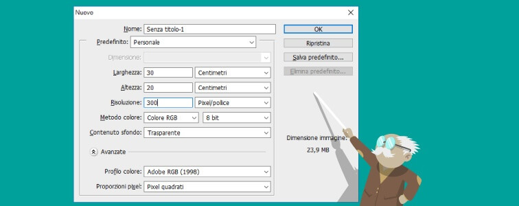 impara a settare photoshop per creare le immagini per la stampa