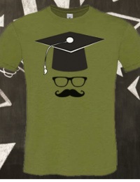 T-shirt per la laurea, modello vintage, grafica hipster