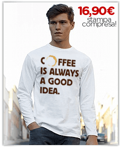 Stampa maglietta unisex con scritta e grafica sul caffe'