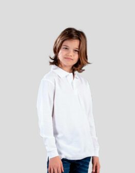 Evolution polo kids manica lunga Black Spider fronte