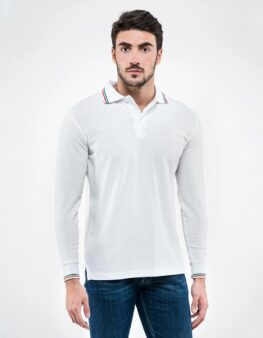 Polo tricolore manica lunga Socim