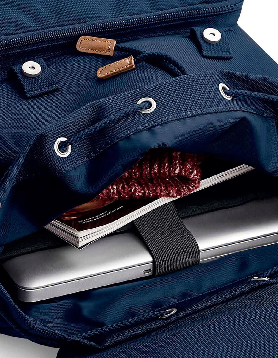 Zaino vintage porta laptop french navy dettaglio