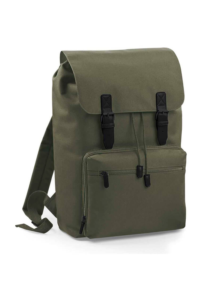 Zaino vintage porta laptop verde oliva