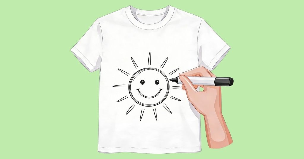 Maglietta da colorare con immagine sole