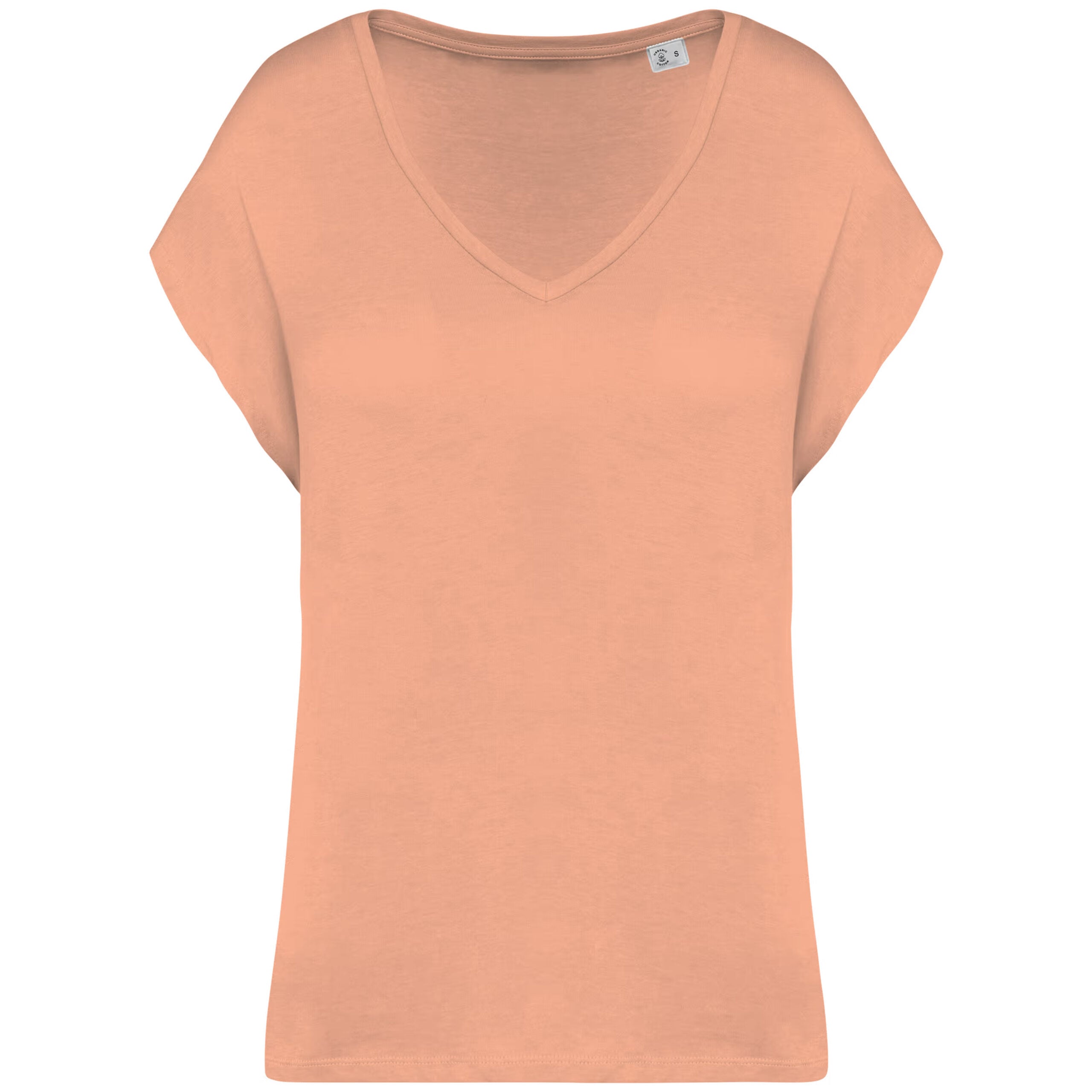 T-shirt collo v donna ecosostenibile loose fit - immagine 7