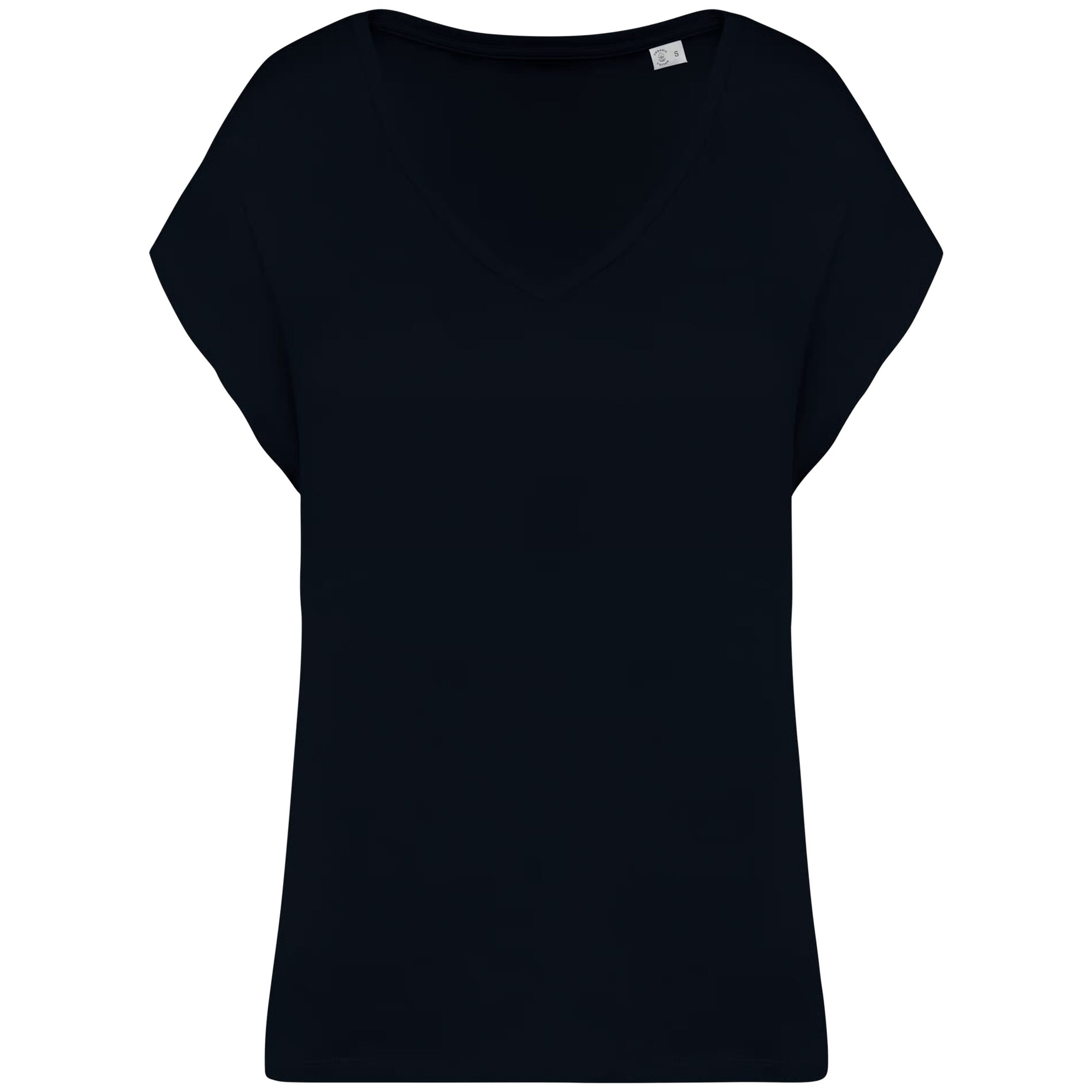 T-shirt collo v donna ecosostenibile loose fit - immagine 6